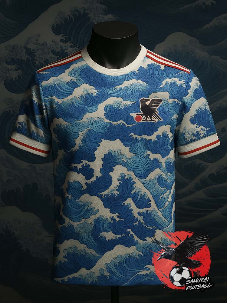 Maillot du Japon avec les vagues de Kanagawa inspirées de Hokusai