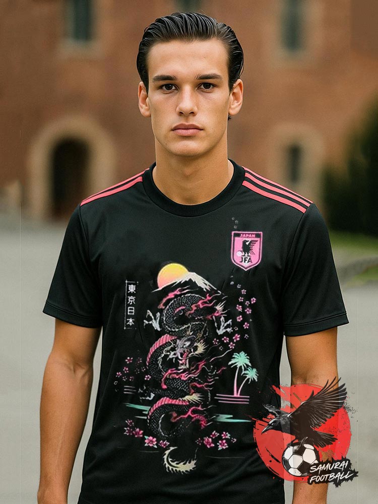 Maillot du Japon noir avec un dragon