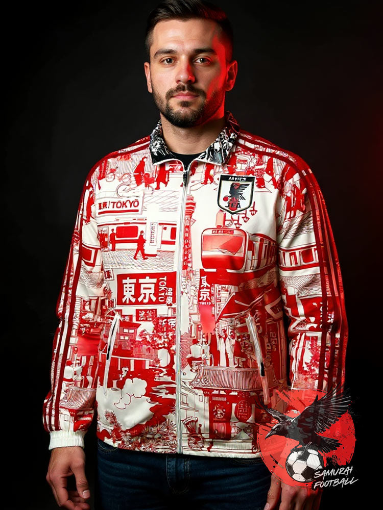 Survêtement réversible du Japon avec un côté Captain Tsubasa et un côté Tokyo