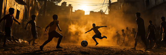 Football enfants dans les favelas au Brésil