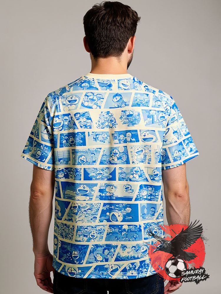 maillot du Japon Doraemon beige et bleu