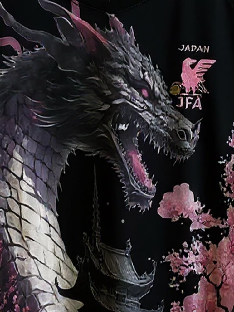 Maillot du Japon noir 2025/2026 avec un dragon rose