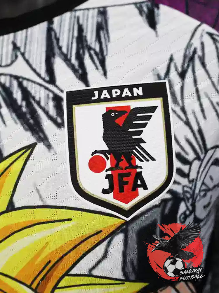 Logo sur le maillot du Japon représentant Gohan dans Dragon Ball Z