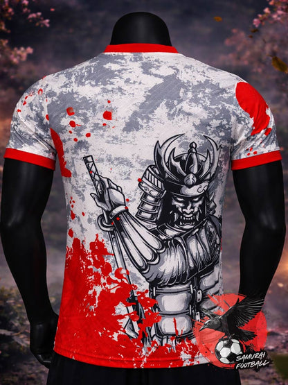 Maillot du Japon blanc mettant le samouraÏ Hattori Hanzō à l'honneur