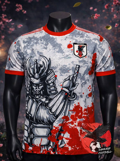 Maillot du Japon blanc mettant le samouraÏ Hattori Hanzō à l'honneur