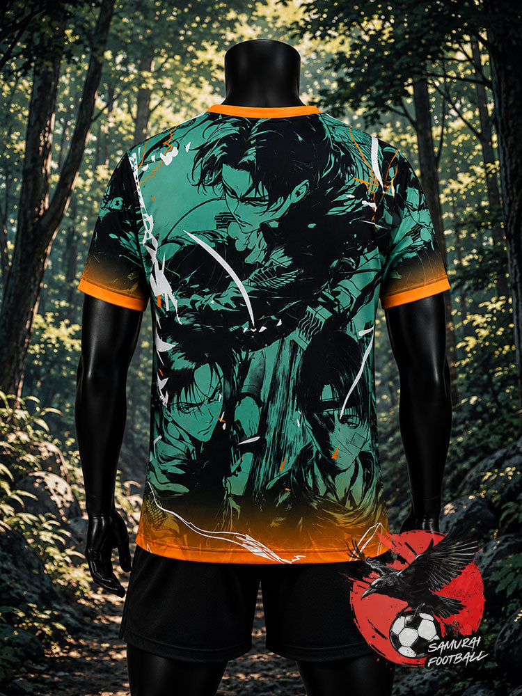 Dos du maillot du Japon Levi Ackerman vert et orange