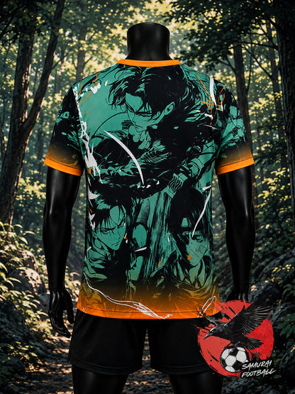 Dos du maillot du Japon Levi Ackerman vert et orange