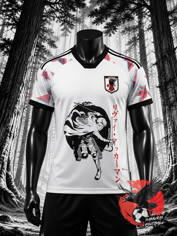 Maillot du Japon blanc de Levi Ackermann dans l'Attaque des Titans