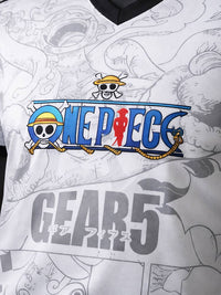 Maillot du Japon de One Piece avec Luffy en arrière-plan sous sa forme de Gear 5