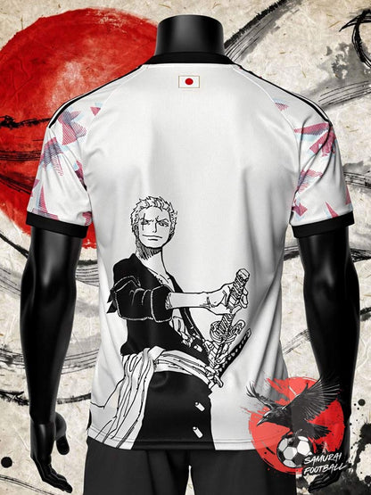 Maillot Japon Roronoa Zoro dos blanc 2026 illustration sabreur manga japonais