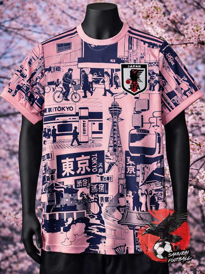 Maillot du Japon représentant la ville de Tokyo en rose