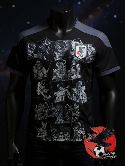 maillot du Japon Saint Seiya avec les douze Chevaliers d’Or sur le torse