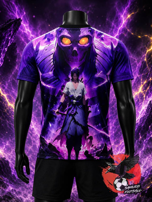 Maillot Japon Sasuke violet Susanoo, vue de dos – collection Naruto Samurai Football