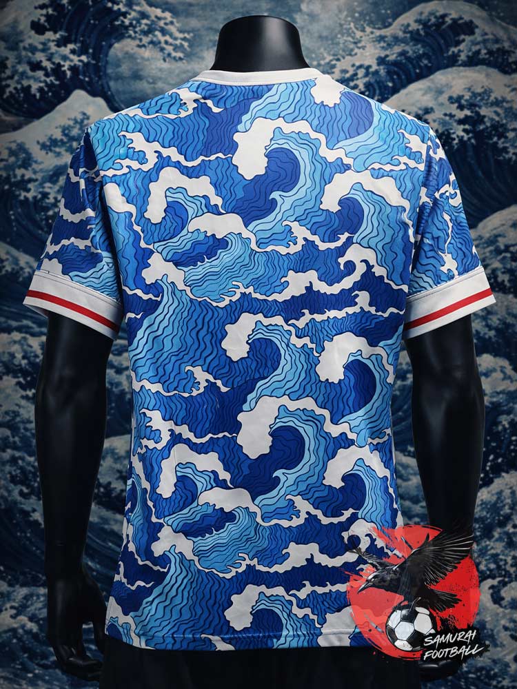Maillot Japon vagues Hokusai Kanagawa dos 2026 motif artistique bleu traditionnel