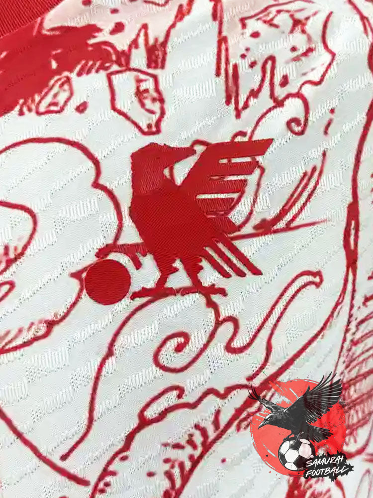 Logo du maillot rouge du Japon représentant Luffy du manga One Piece sous sa forme Gear 5