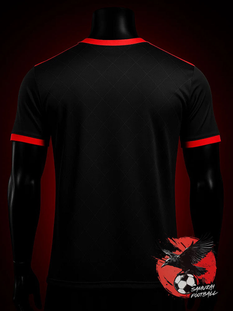 Dos du aillot de football concept de l'équipe du Japon, noir et rouge