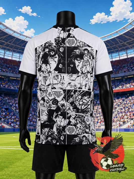 maillot du Japon de Captain Tsubasa (Olive & Tom) noir et blanc, vue de dos