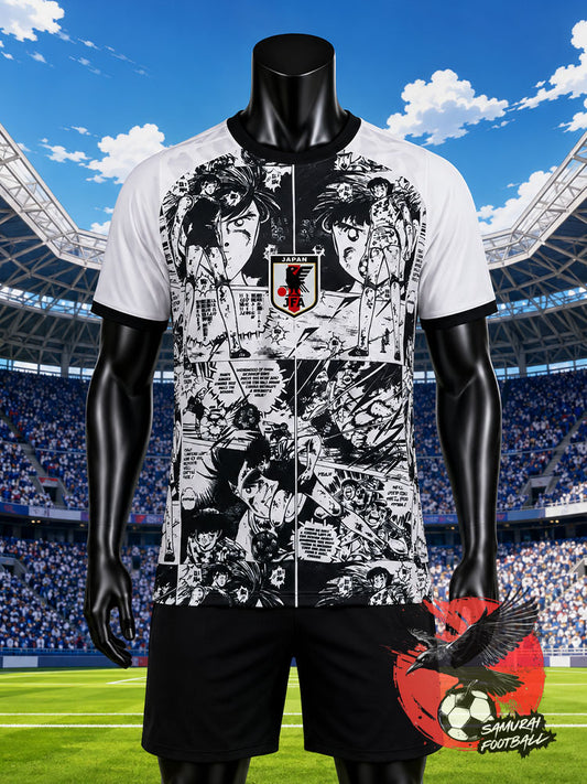 maillot du Japon de Captain Tsubasa (Olive & Tom) noir et blanc